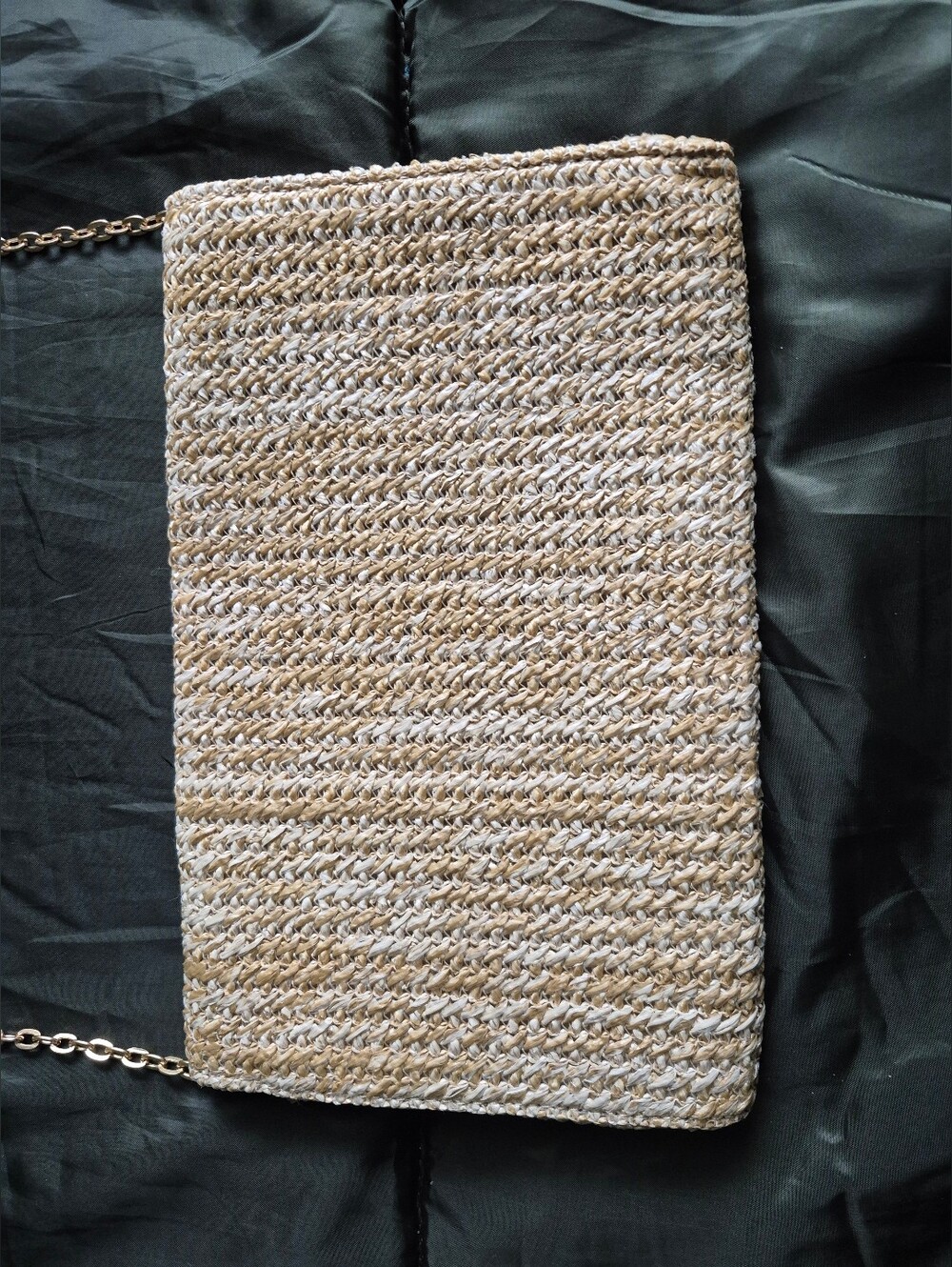 Woven straw envelope clutch summer bag - Picture 6 of 11